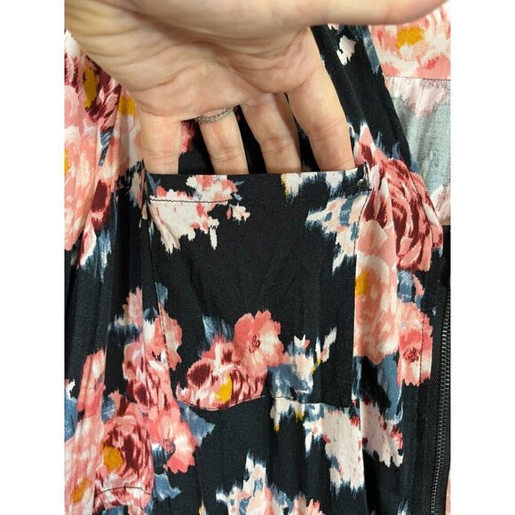 Torrid Dress 4X Pink Floral Mini Feminine Hi Lo Tropical Peasant Skater Hippie - Picture 5 of 16